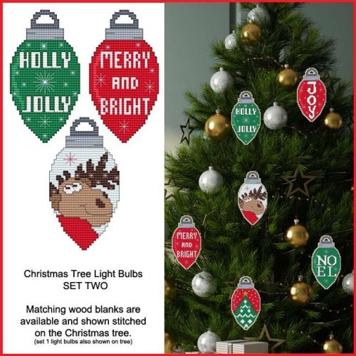 (image for) Christmas Light Bulb Ornaments Set 2